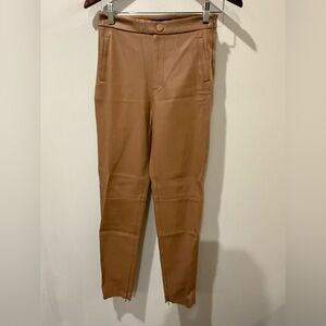 Zara Women’s Tan Pleather Pants Size S